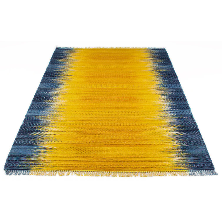 Latitude Vive Chiu Kilim Wool Yellow Rug Wayfair.co.uk